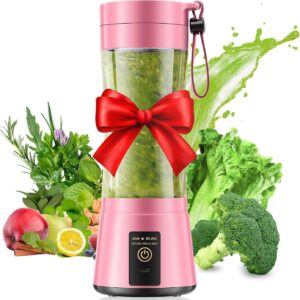 Cordless Personal Size Portable Blender – 12 Oz Blender for Smoothies and Shakes with BPA Free Traveling Juice Cup, 6 Blades for Powerful Blending, Suit for Sports/Travel/Home