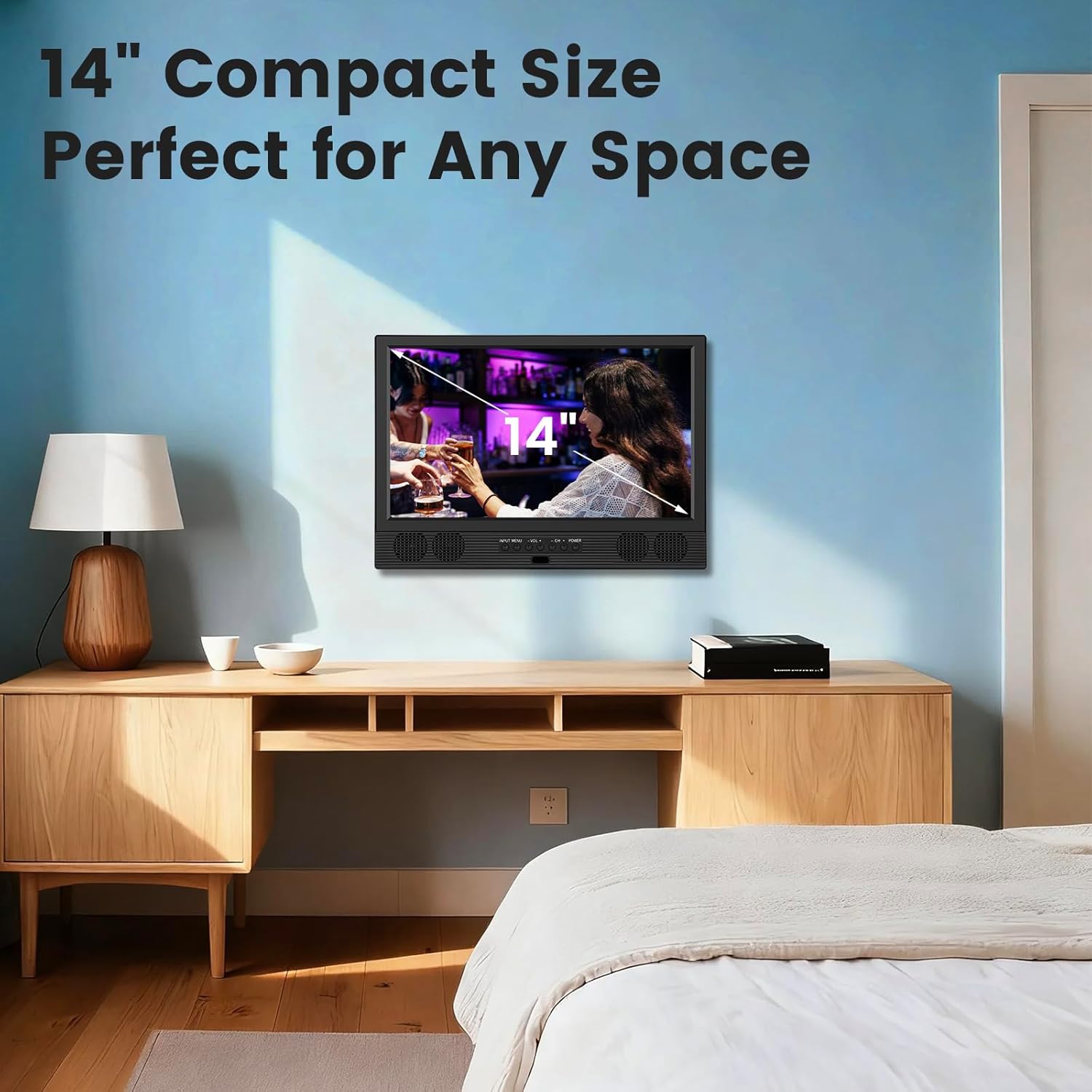14 Inch Small Smart TV HD 720P LED, Compact Flat Screen Smart TV with Built-in Speakers, Digital ATSC Tuner,HDMI/USB/AV Inputs,Small Smart tv for Kitchen,Bedroom,RV,Camper,Camping - Image 2