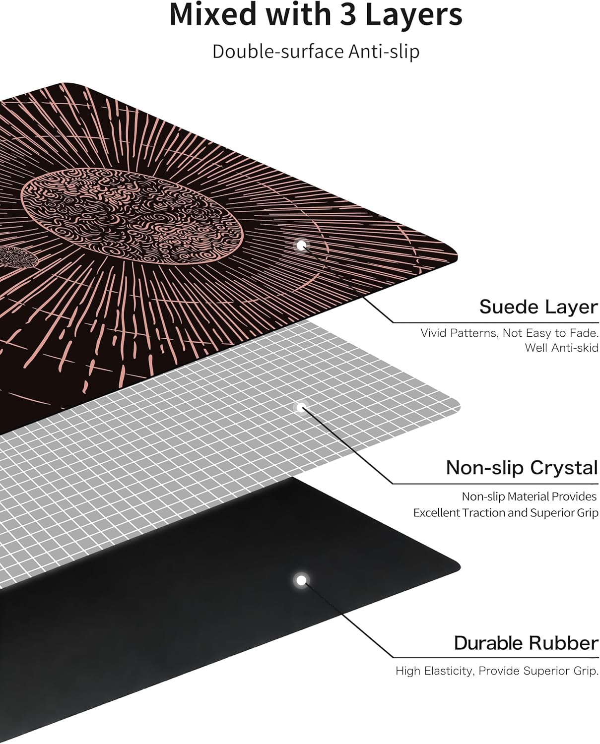 nuveti Printed Travel Yoga Mat-1/16 Inch Thick Non Slip Fitness Workout Mat with Carrying Bag, Foldable Lightweight Suede & Natural Rubber Yoga Mat for Yoga Pilates and Fitness 72" L x 24" W x 1.5mm - Image 4