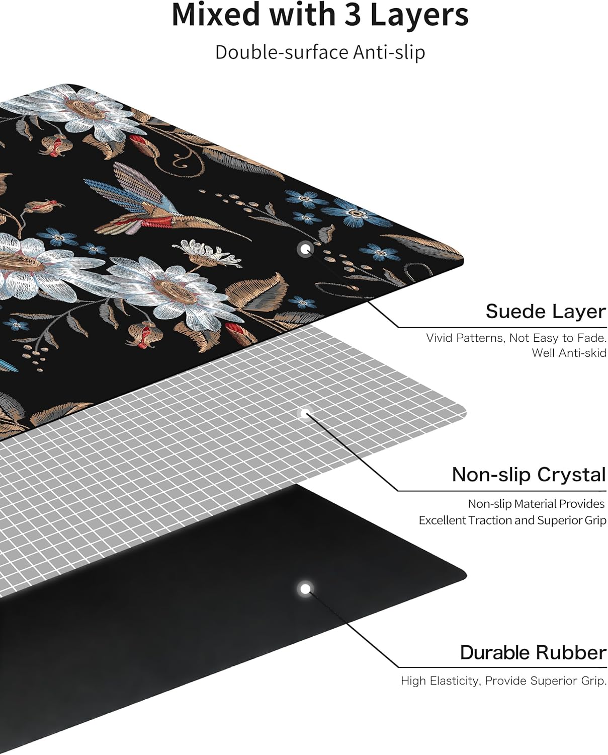 nuveti Printed Travel Yoga Mat-1/16 Inch Thick Non Slip Fitness Workout Mat with Carrying Bag, Foldable Lightweight Suede & Natural Rubber Yoga Mat for Yoga Pilates and Fitness 72" L x 24" W x 1.5mm - Image 4