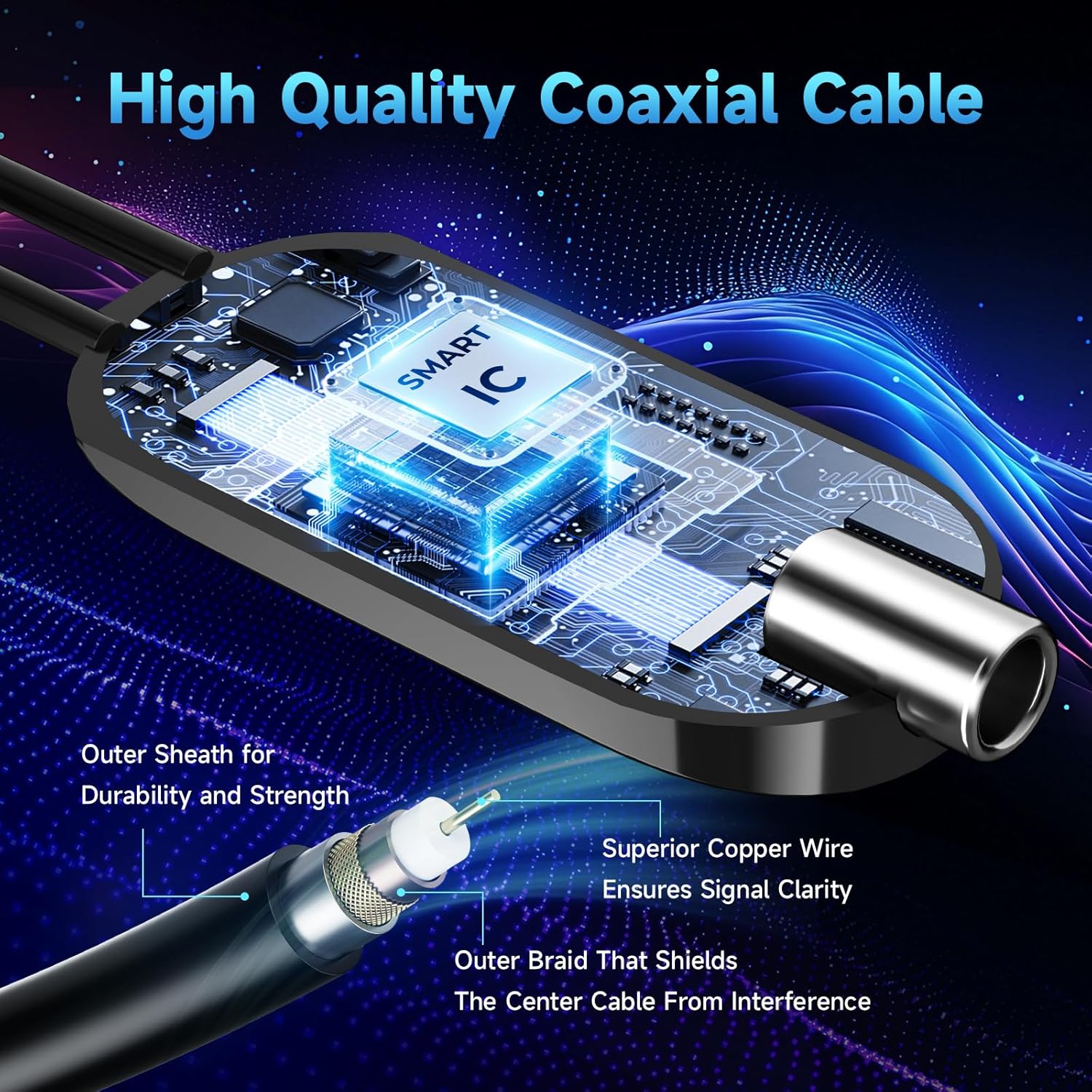 2025 Digital TV Antenna for Smart TV Indoor, 2800+ Miles Long Range HD TV Antenna for Local Channels with Signal Booster Amplifier, Support 8K 4K 1080p for All TVs - 38FT Coax Cable - Image 6