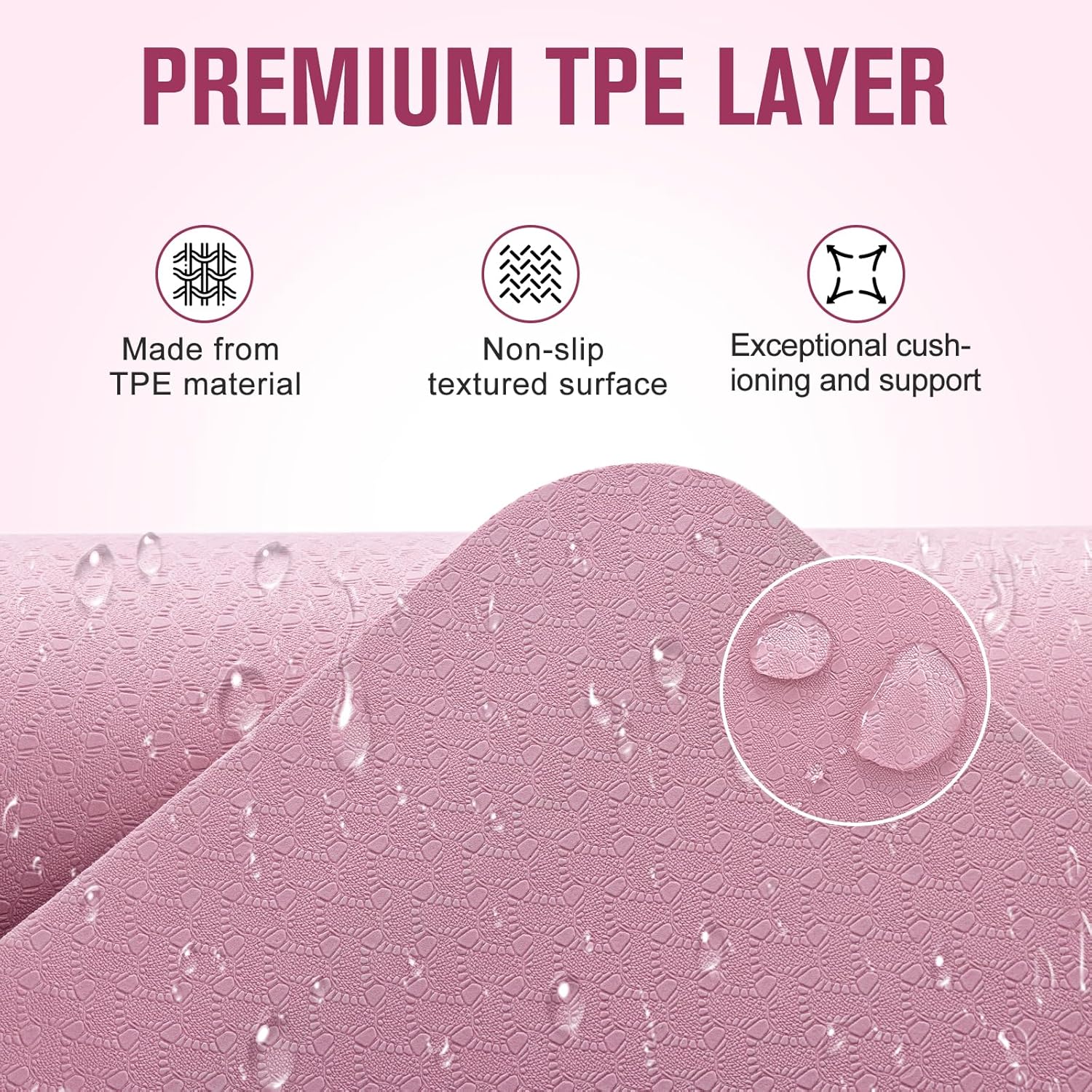 UMINEUX Extra Thick Yoga Mat, 2/5 Inch (10MM), Natural Rubber and TPE Non Slip Yoga Mats with Strap for Women Men, Eco Friendly Exercise Mat for Yoga, Pilates and Home Workout - Image 3