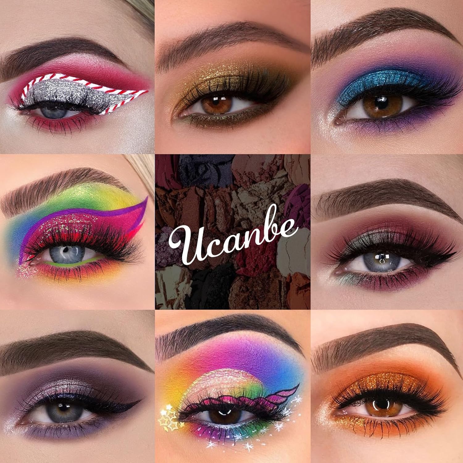 UCANBE Professional 86 Colors Eyeshadow Palette with 15pcs Makeup Brushes Set Matte Glitter Long Lasting Highly Pigmented Waterproof Contour Blush Powder Highlighter All in One - Image 3