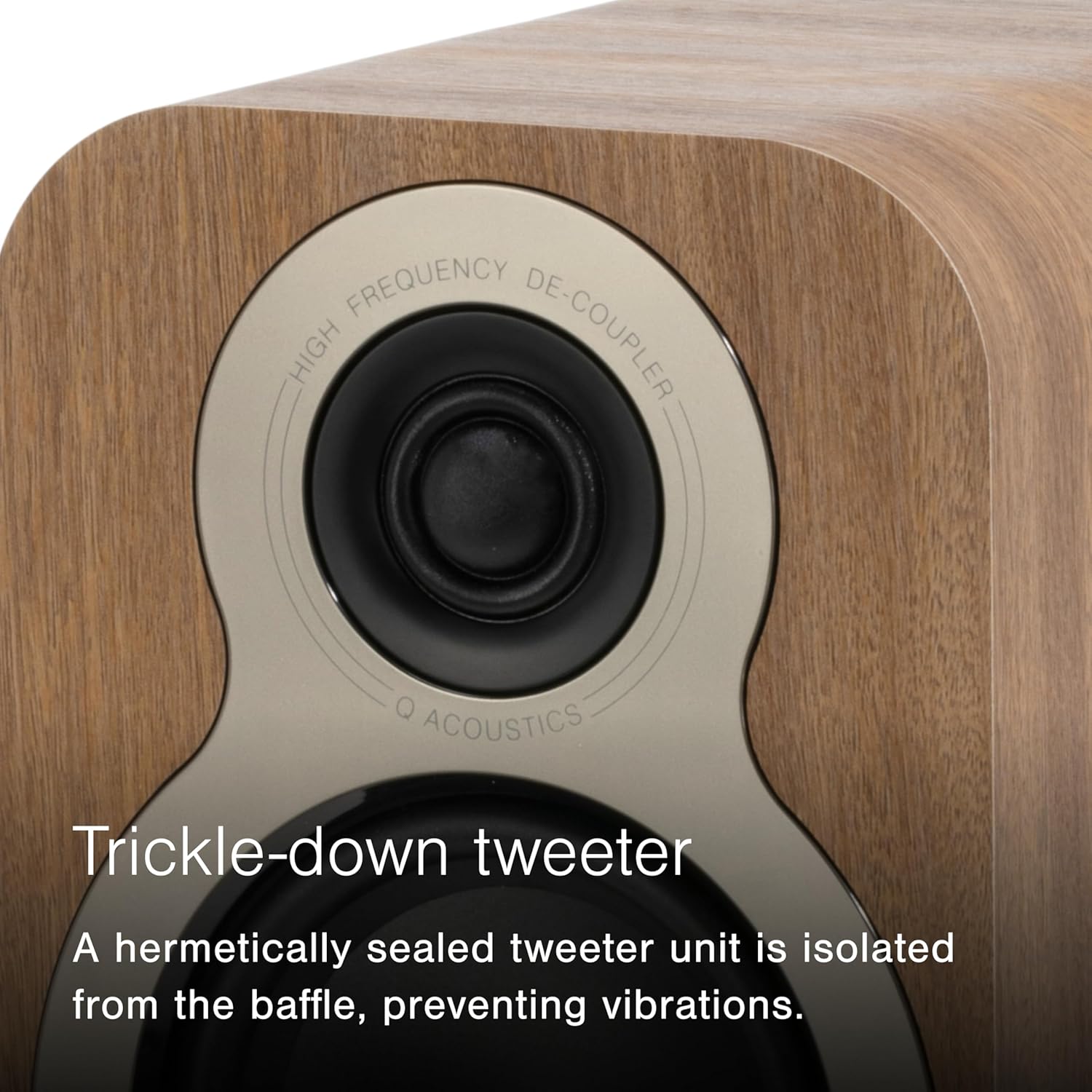 Q Acoustics 3010c Compact Bookshelf Speakers Pair Claro Walnut - 2-Way Reflex Enclosure Type, 4" Bass Driver, 0.9" Tweeter - Stereo Speakers/Passive Speakers for Home Theater Sound System - Image 4