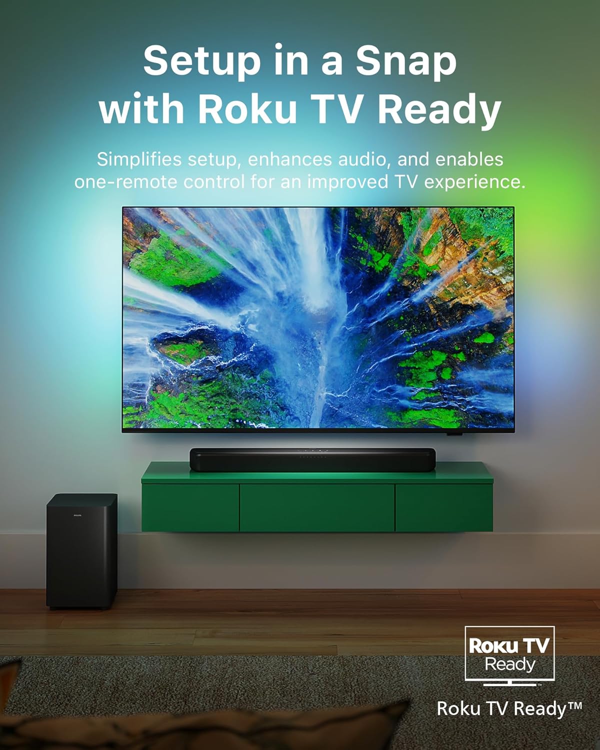 PHILIPS B5309 Soundbar 2.1 with Wireless Subwoofer and Immersive DTS Virtual:X Audio Technology - 240W Max Power, Deep Bass, Bluetooth 5.4, Four EQ Modes, HDMI ARC and USB connectivity - Dark Grey - Image 7