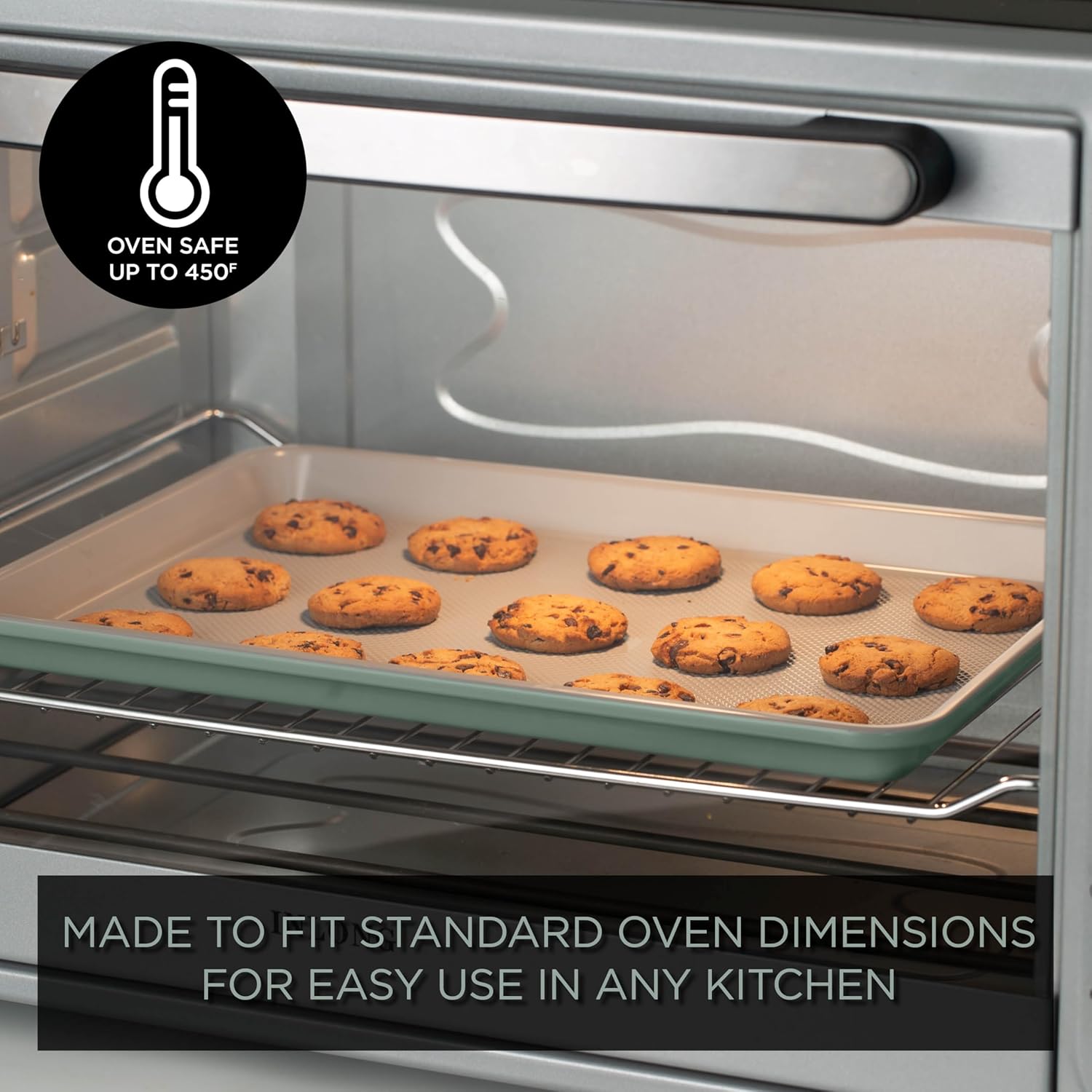 Country Kitchen Nonstick Stackable Bakeware Set - Durable, Easy Release Baking Set, Sage, 6 Pcs - Image 9