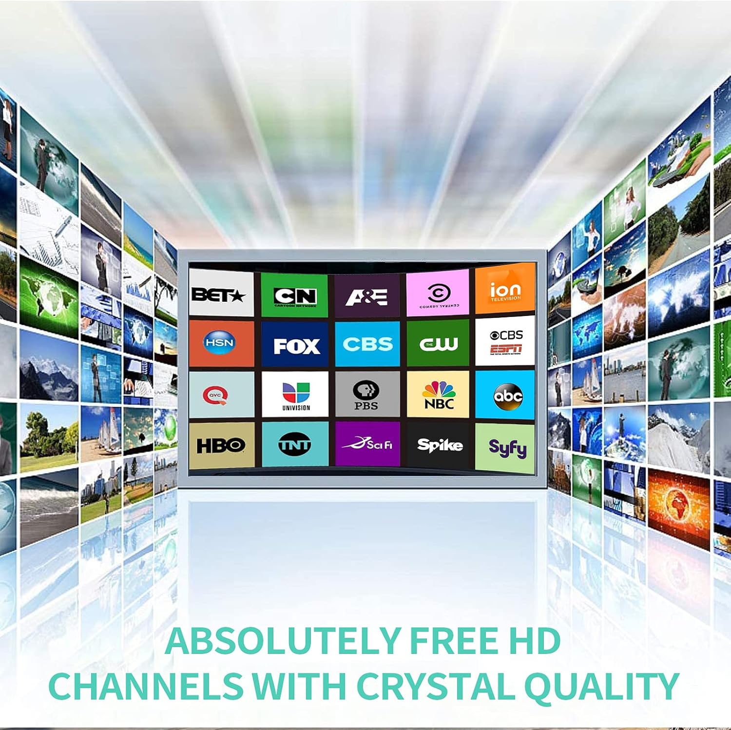 2025 Updated Strongest TV Antenna,2800+ Miles Range Indoor/Outdoor Antenna for Smart TV and All Old TV's,360° Reception Digital TV Antenna for Local Channels-38ft Thick Coax Cable and Amplifier - Image 3