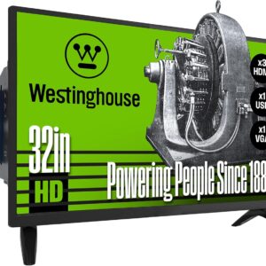 Westinghouse 32 Inch TV with DVD Player Built in, HD LED Small Flat Screen Non-Smart Television DVD Combo, RV Camper, Works with Fire Stick, Roku, Apple TV, TiVo, Xumo, and Streaming Devices.