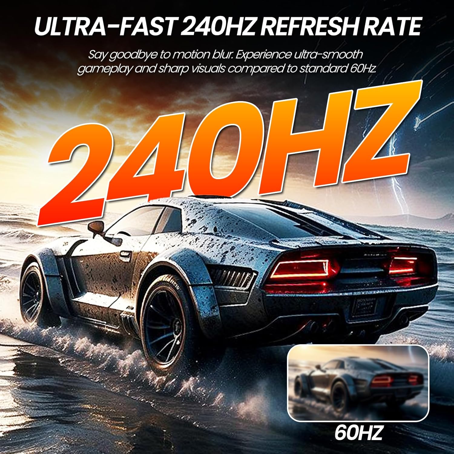 CRUA 27" 240Hz Gaming Monitor, 2k QHD(2560 * 1440P) IPS Screen Computer Monitor, Supports AMD Freesync, 120% sRGB, Blue Light Filter, Built-in Speakers, Wall Mountable Installs(HDMI 2.0/DP 1.4)-White - Image 5