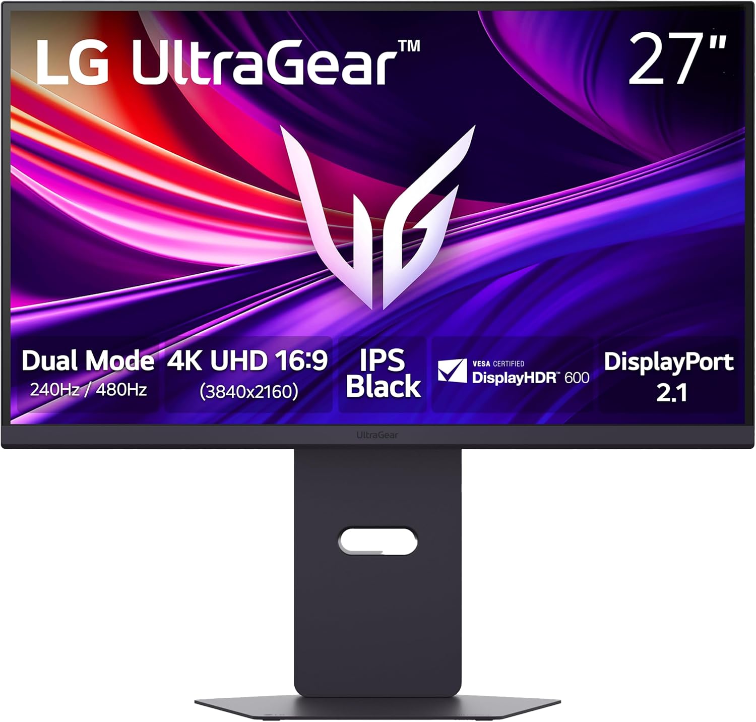 LG 27G850A-B 27-inch Ultragear 4K UHD (3840 x 2160) IPS Gaming Monitor, Dual-Mode 240Hz, 1ms, NVIDIA G-Sync Compatible, AMD FreeSync Premium Pro, VESA DisplayHDR 600, HDMI, DisplayPort 2.1, Black