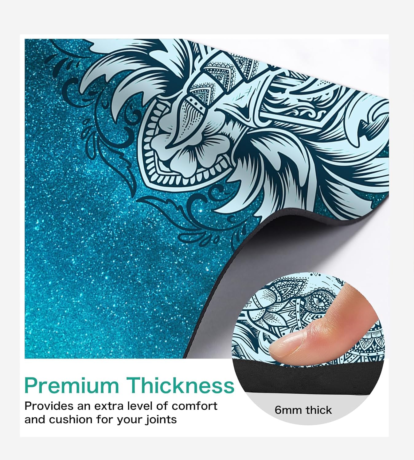 Non Slip Yoga Mat TPE Workout Mat for Men Women, Thick Workout Mat with Carrying Strap, Fitness Mats for Exercise, Yoga, Fitness, Pilates, Floor Workouts (72" x 24" x 6mm) - Image 3