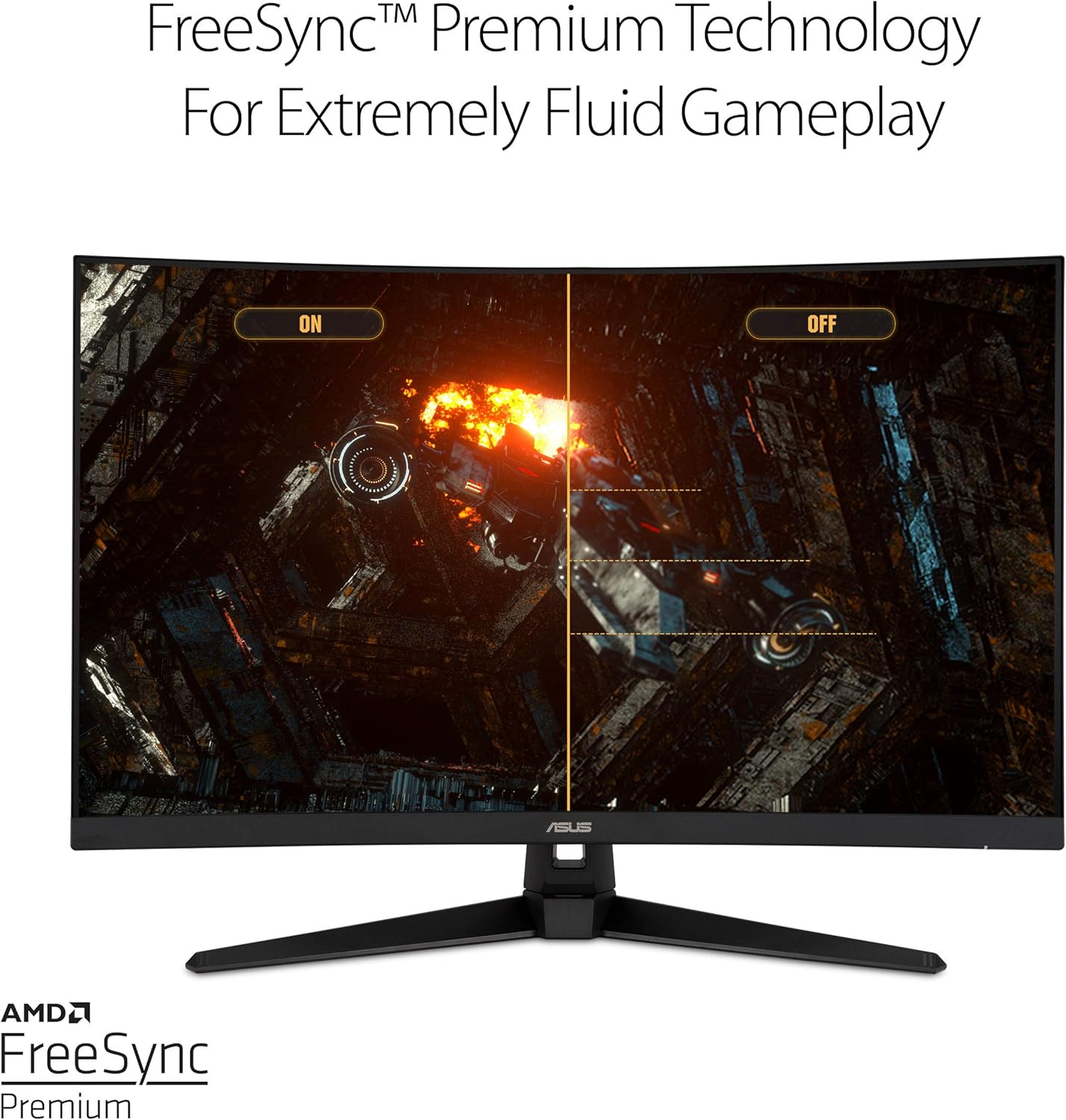 ASUS TUF Gaming 32" 1440P HDR Curved Monitor (VG32VQ1B) - QHD (2560 x 1440), 165Hz (Supports 144Hz), 1ms, Extreme Low Motion Blur, Speaker, FreeSync Premium, VESA Mountable, DisplayPort, HDMI,BLACK - Image 3