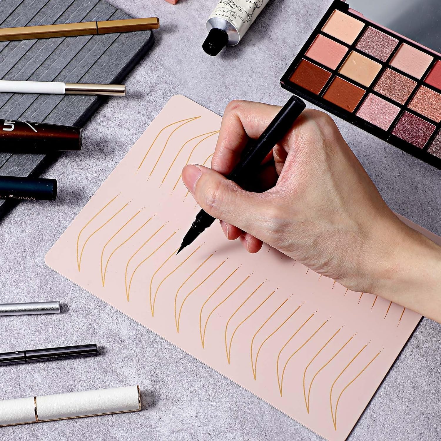 5 Pcs Microblading Practice Fake Skin Sheet for Eyebrow Tattoo, Fake Skin for Tattoo, Micro Blading Eye Brow Makeup, Double Sides Silicone Tattoo Skin Practice Kit, Tattooing Supplies - Image 7