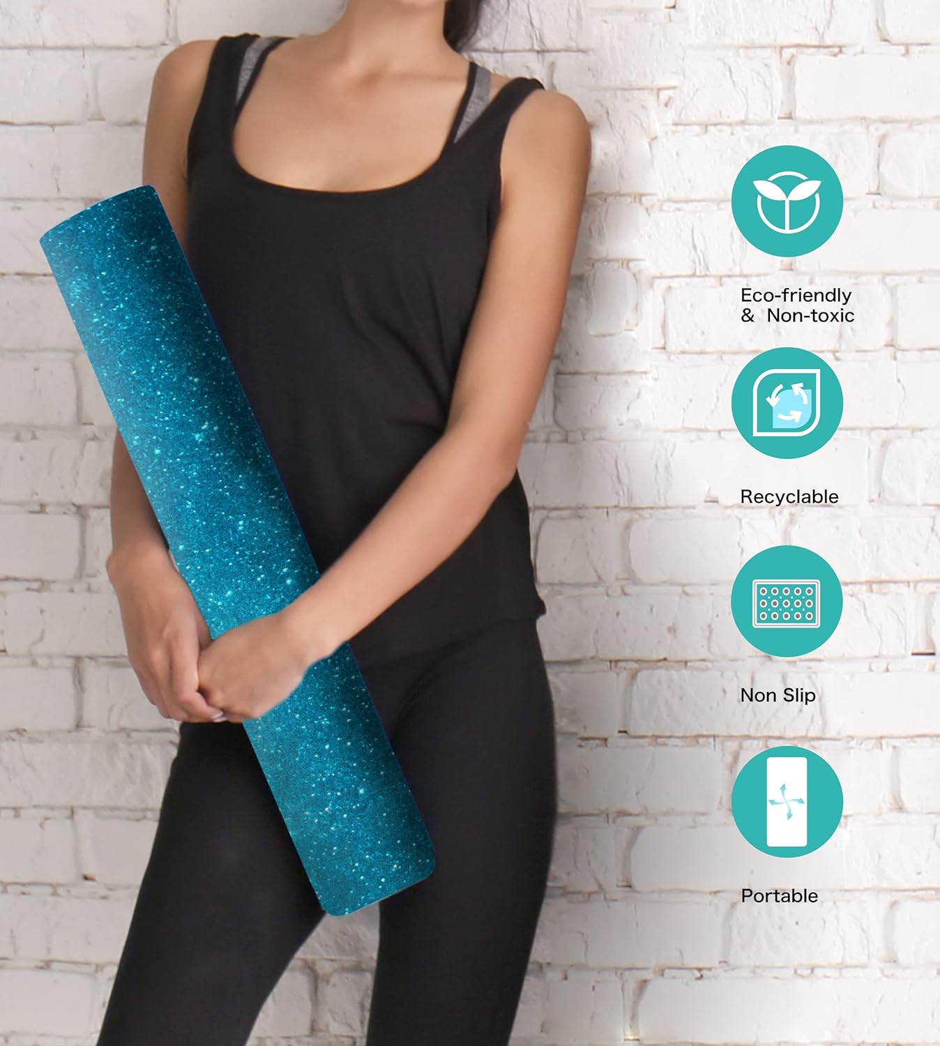Non Slip Yoga Mat TPE Workout Mat for Men Women, Thick Workout Mat with Carrying Strap, Fitness Mats for Exercise, Yoga, Fitness, Pilates, Floor Workouts (72" x 24" x 6mm) - Image 4