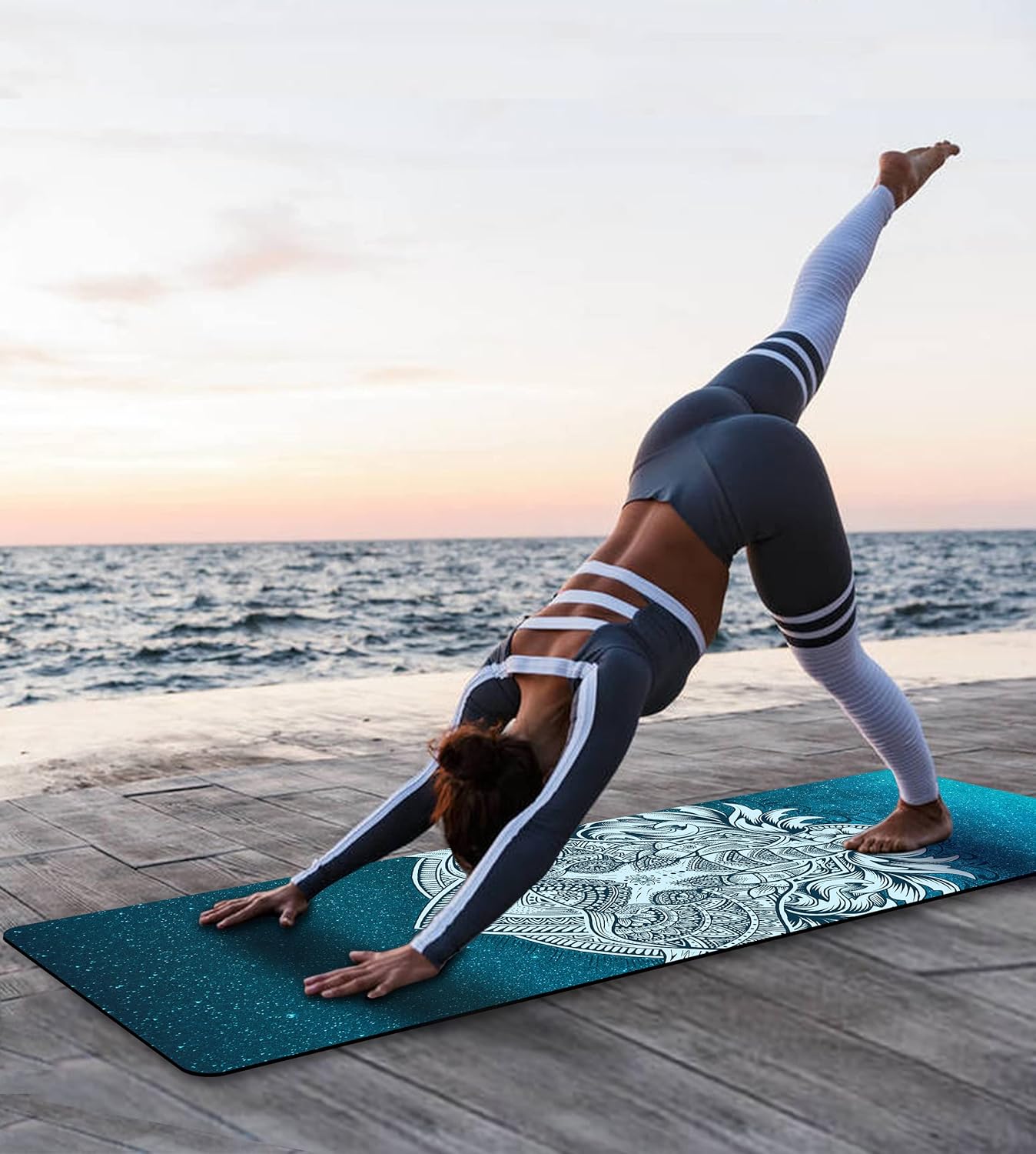 Non Slip Yoga Mat TPE Workout Mat for Men Women, Thick Workout Mat with Carrying Strap, Fitness Mats for Exercise, Yoga, Fitness, Pilates, Floor Workouts (72" x 24" x 6mm) - Image 7