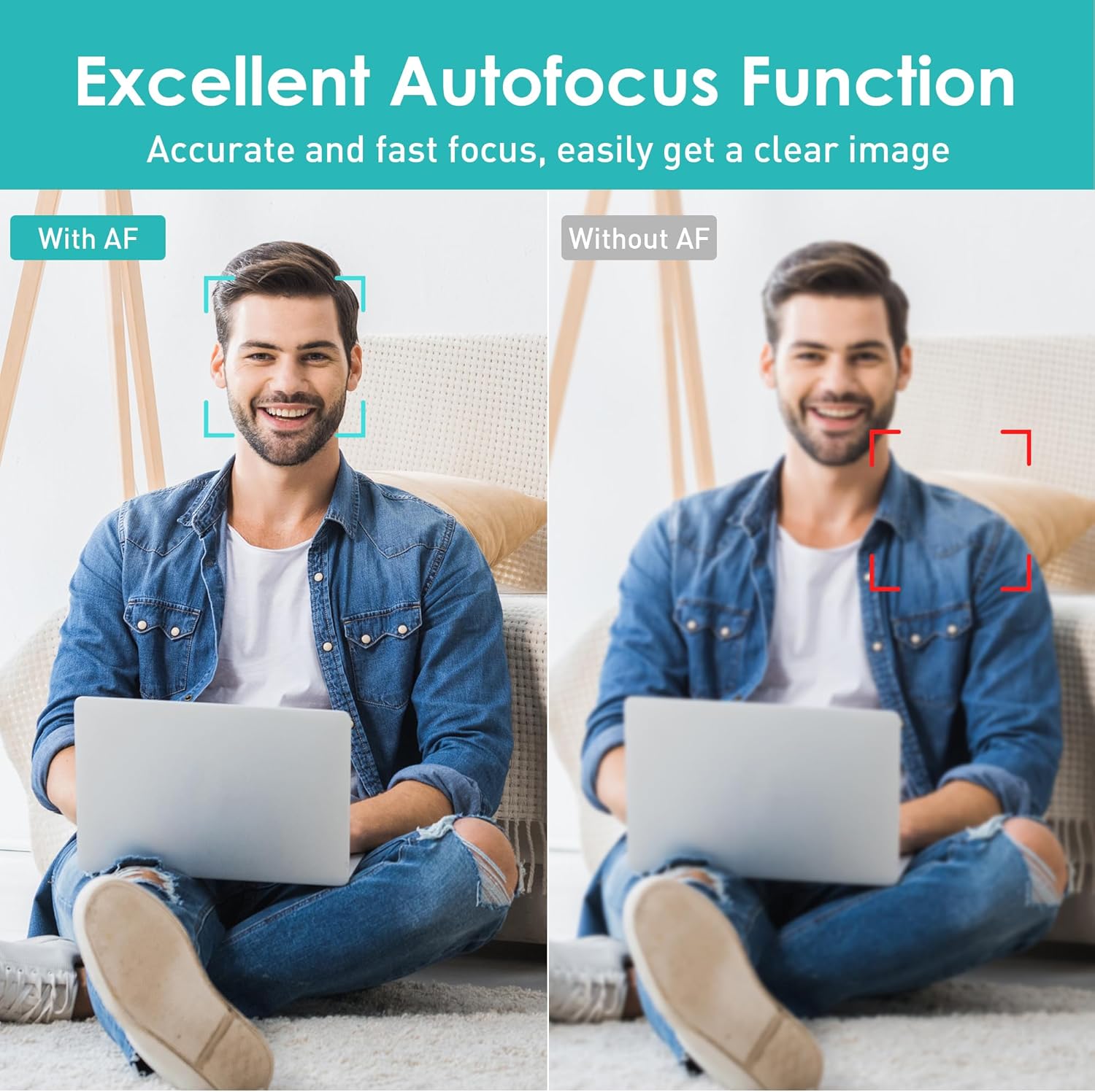 saylas 2K Webcam with Microphone, FHD Streaming Camera with 2K/30fps, 1080P/60fps, Privacy Cover, Plug & Play USB Web Cam, Autofocus, Webcam for PC, Computer Web Camera for Laptop, Desktop, Mac, Zoom - Image 3