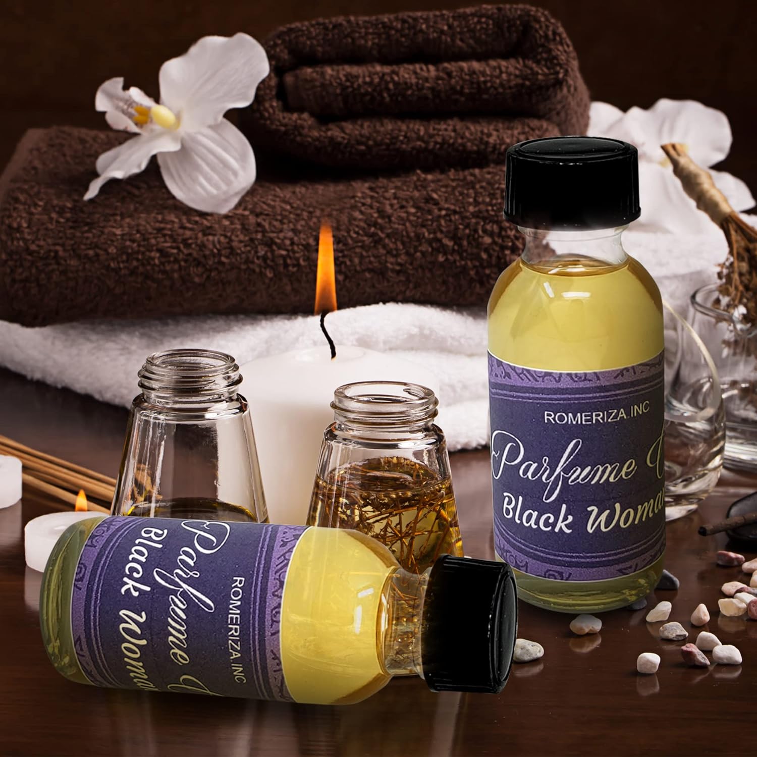 Black Women Fragrance Body Oil - Scented Fragrance - Women Scented Perfume - Strong Essence Long Lasting Perfume - Body Oil Beauty Boston Glass Bottle (1 oz) - Image 5