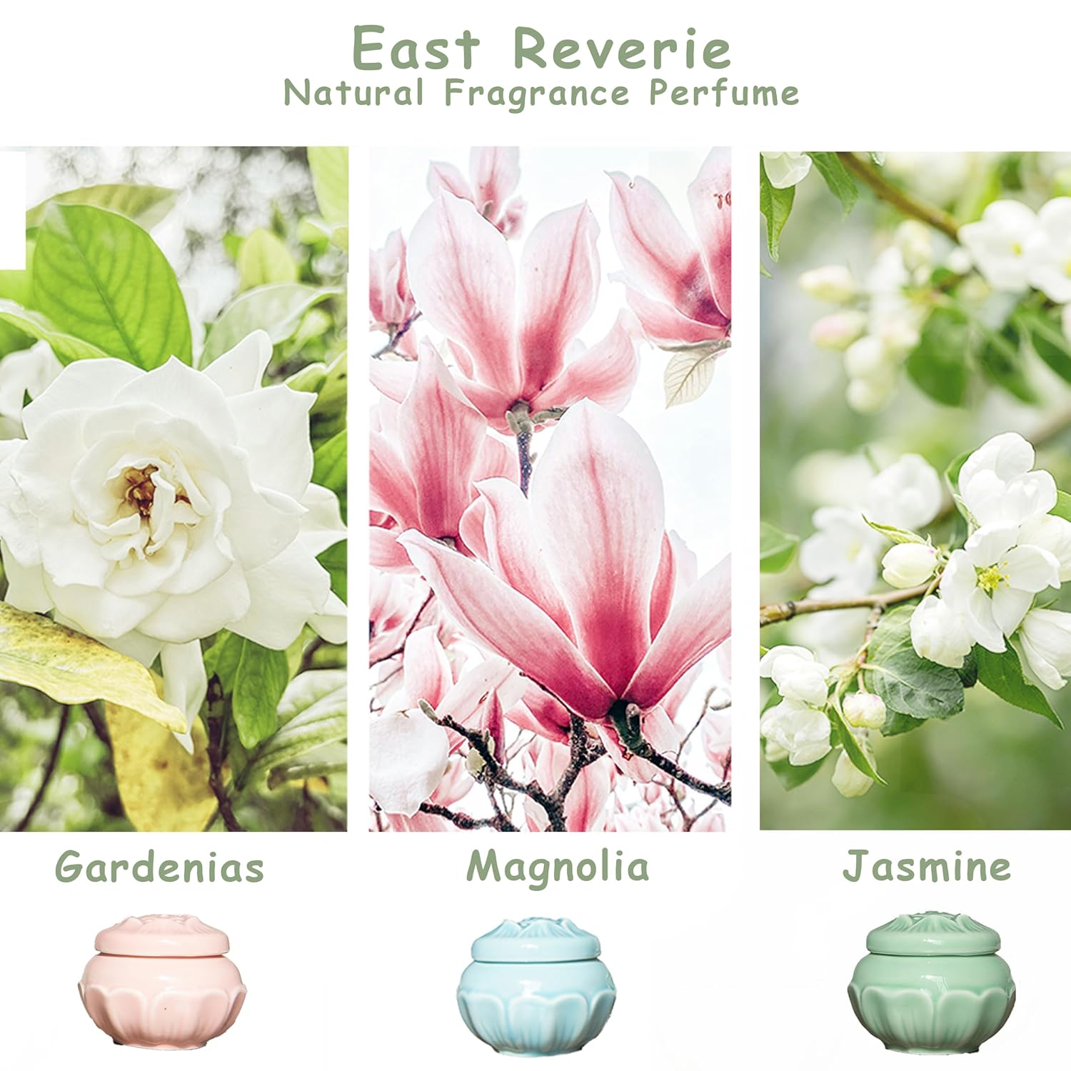 Banami Solid Perfume 3pack - Luxury Gift Set for Women’s | Jasmine,Gardenias,Magnolia | Long Lasting,Floral,Handmade,Alcohol Free - Image 2