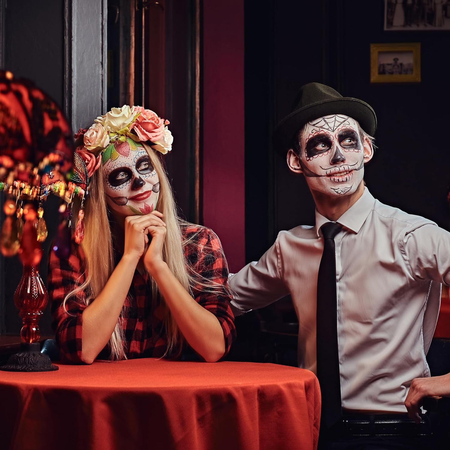 Spooktacular Creations 8 PCS Halloween Makeup Kit SFX Face Body Paint Set with Wound Scar Wax,12 Colors Face Paint Palette,Fake Blood,Spatula,Brushes for Halloween Costume,Zombie Makeup Dress Up - Image 4