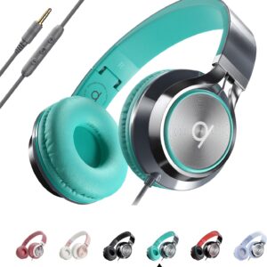 ARTIX CL750 Wired Headphones with Mic & Volume Control — Noise Isolating On-Ear Headphones for Computer and Laptop Wired, Plug in Corded Headphone Over Ear with Wire (Foldable, Aux Jack 3.5mm)