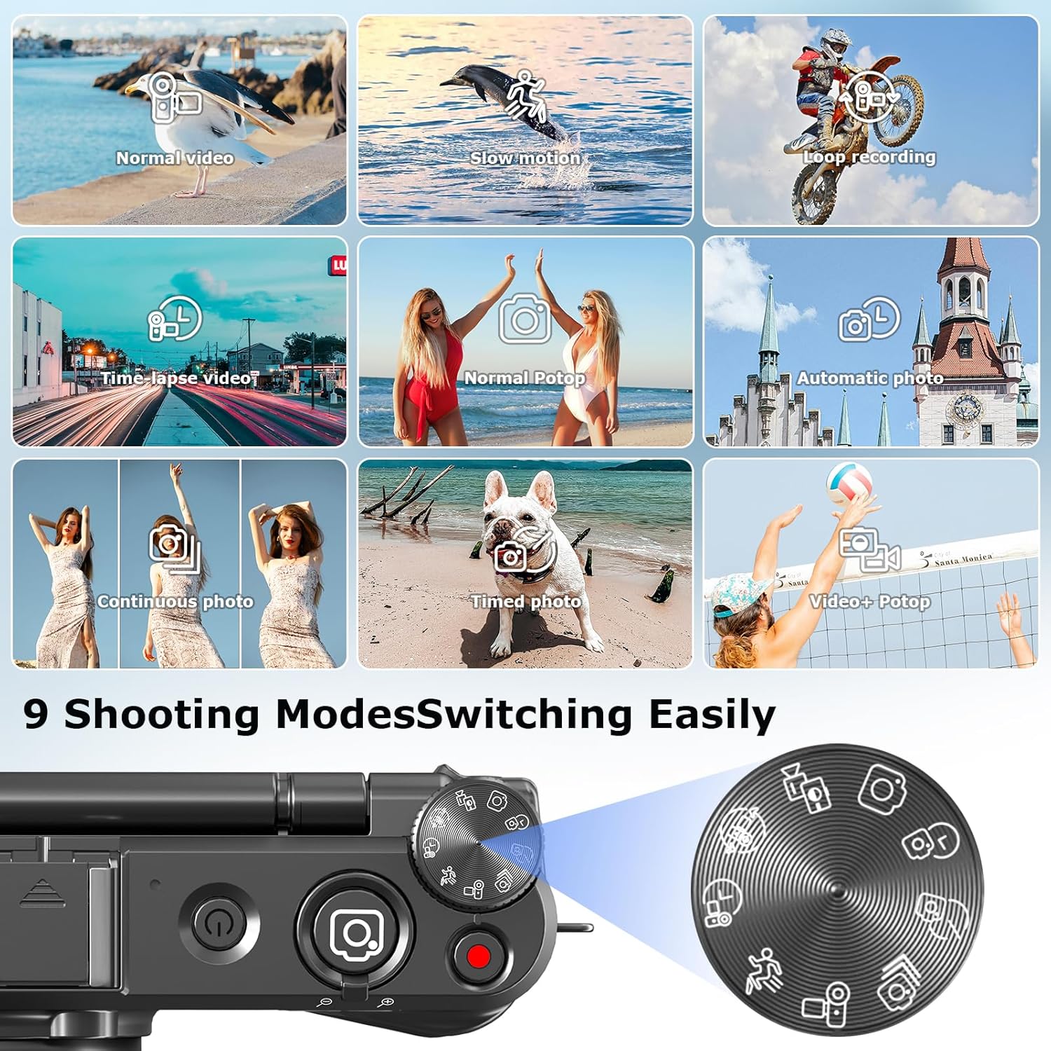 Camera for Photography, 8K 88MP Digital Camera for YouTube, Vlogging Camera with 3" 180° Flip Screen, Fill Light, WiFi, Filters, Beauty Features Includes 32GB Micro SD Card and 2 Batteries(Gunmetal) - Image 3