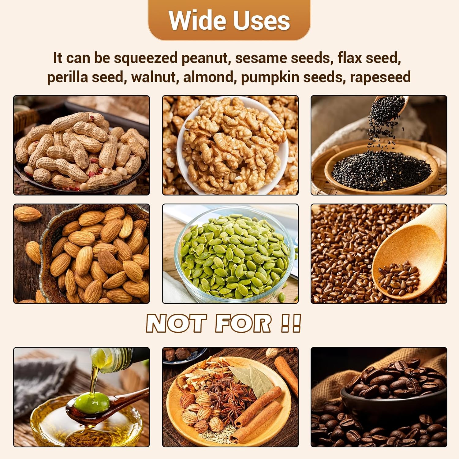 Oil Press Machine, Cold & Hot Press Oil Extractor Machine, Food Grade Stainless Steel Automatic Nuts Seed Oil Maker Machine for Commercial Home Kitchen Use - Image 4