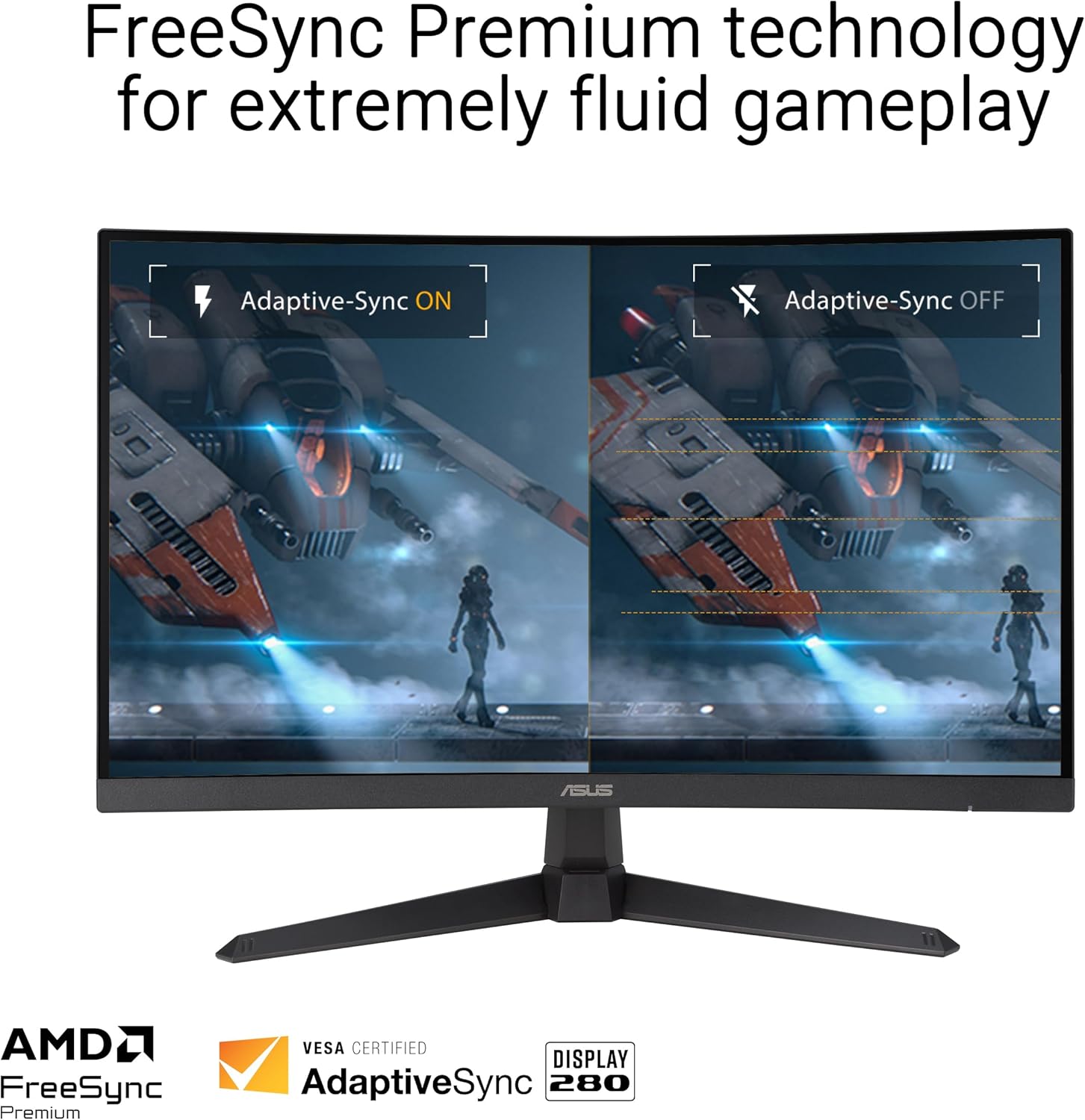 ASUS TUF Gaming 27” 1080P Curved Monitor (VG27VQM1B) – Full HD, 1500R, 280Hz, 1ms, Extreme Low Motion Blur, FreeSync Premium, Shadow Boost, Eye Care, 90% DCI-P3, DisplayWidget Center, 3 yr Warranty - Image 4