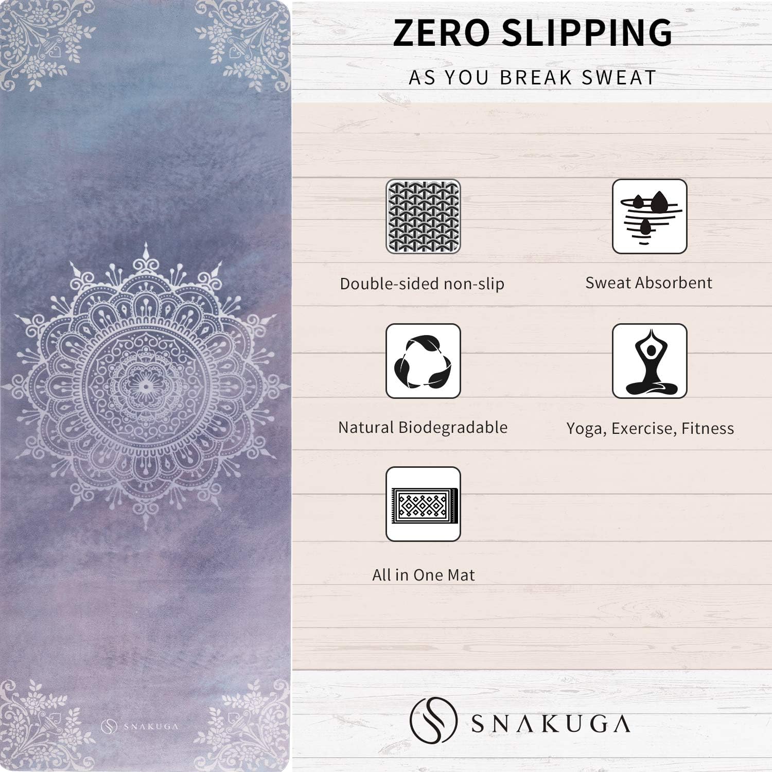 Travel Yoga Mat, Non Slip Exercise Suede Mat with Carry Bag, All-Purpose Fitness Mat with High Density Anti-Tear Surface for Women, Ideal for Pilates Workout (72'' x 24'' x 1.5mm Thick) - Image 5