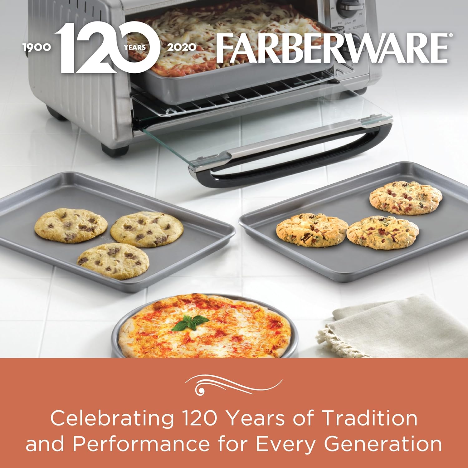 Farberware Bakeware Steel Nonstick Toaster Oven Pan Set, 4-Piece Baking Set, Gray - Image 4