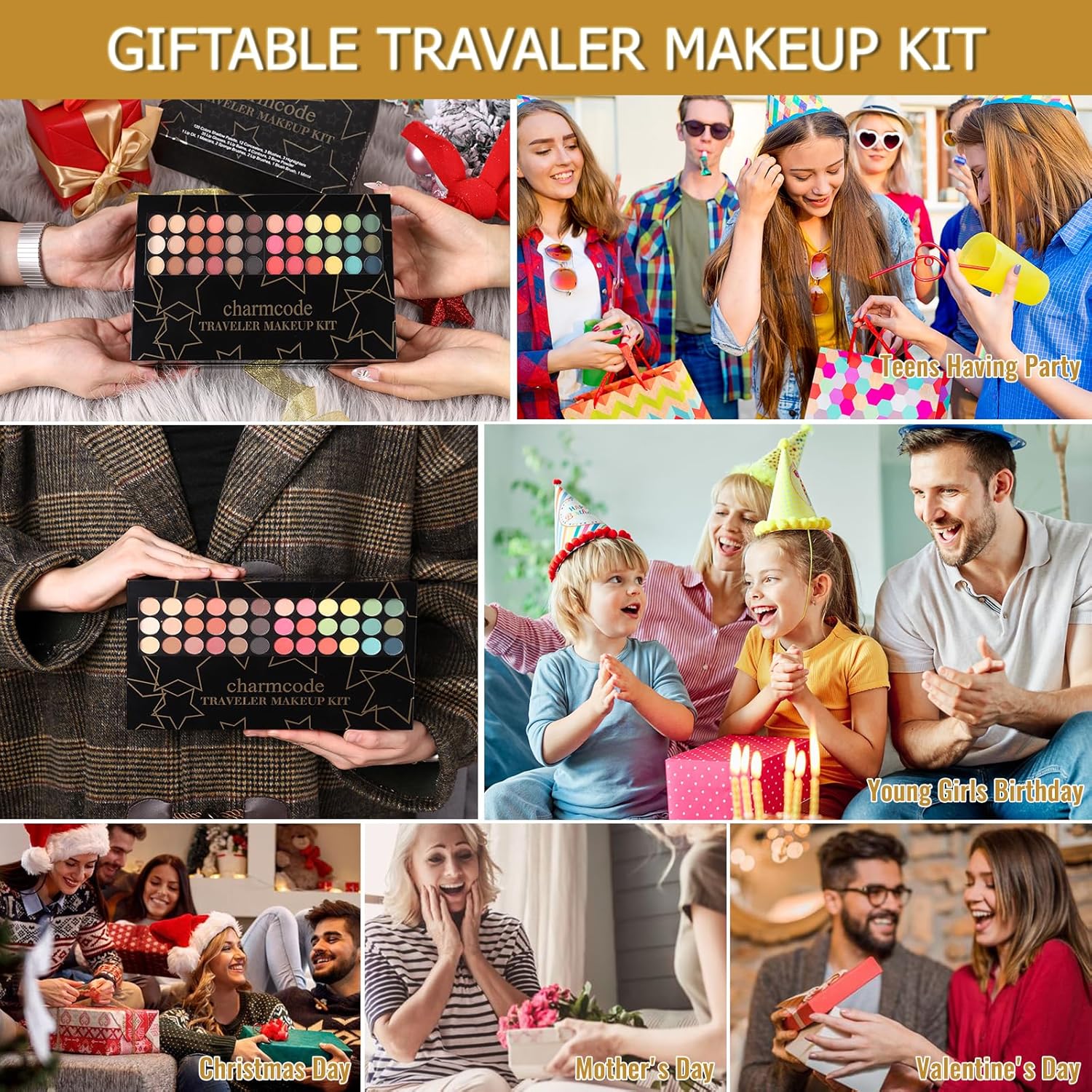 Professional All in One Makeup Kit for Women Full Kit,186 Colors Make Up Palette Christmas Gift Set, Including Eyeshadow,Lip Gloss,Concealer,Highlighter,Contour,Brow Powder,Mascara,Blush & Brush - Image 4