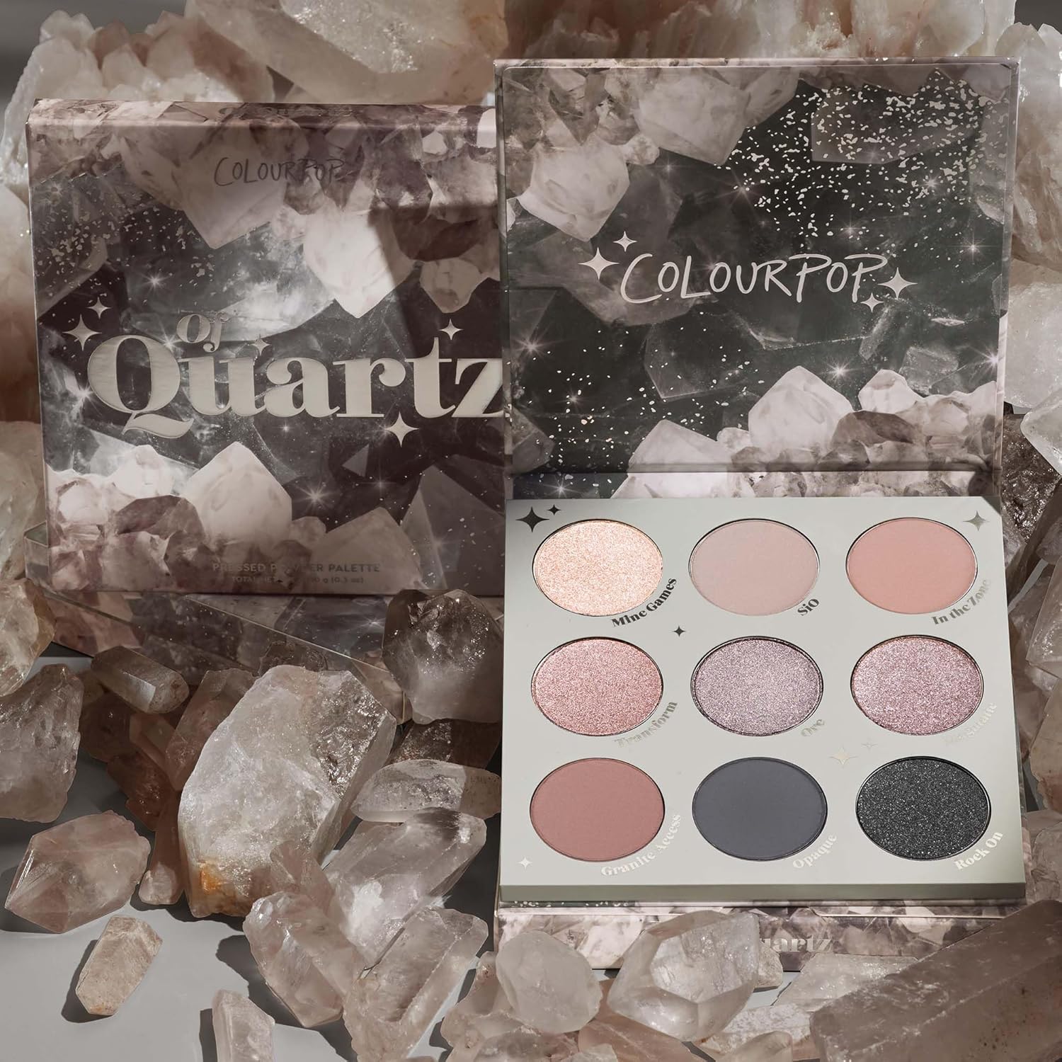 ColourPop Of Quartz Eyeshadow Palette - Neutral Taupe Palette with Metallic and Matte Finishes - High-Pigment Eye Makeup with a Long-Wearing Formula (0.3 oz) - Image 5