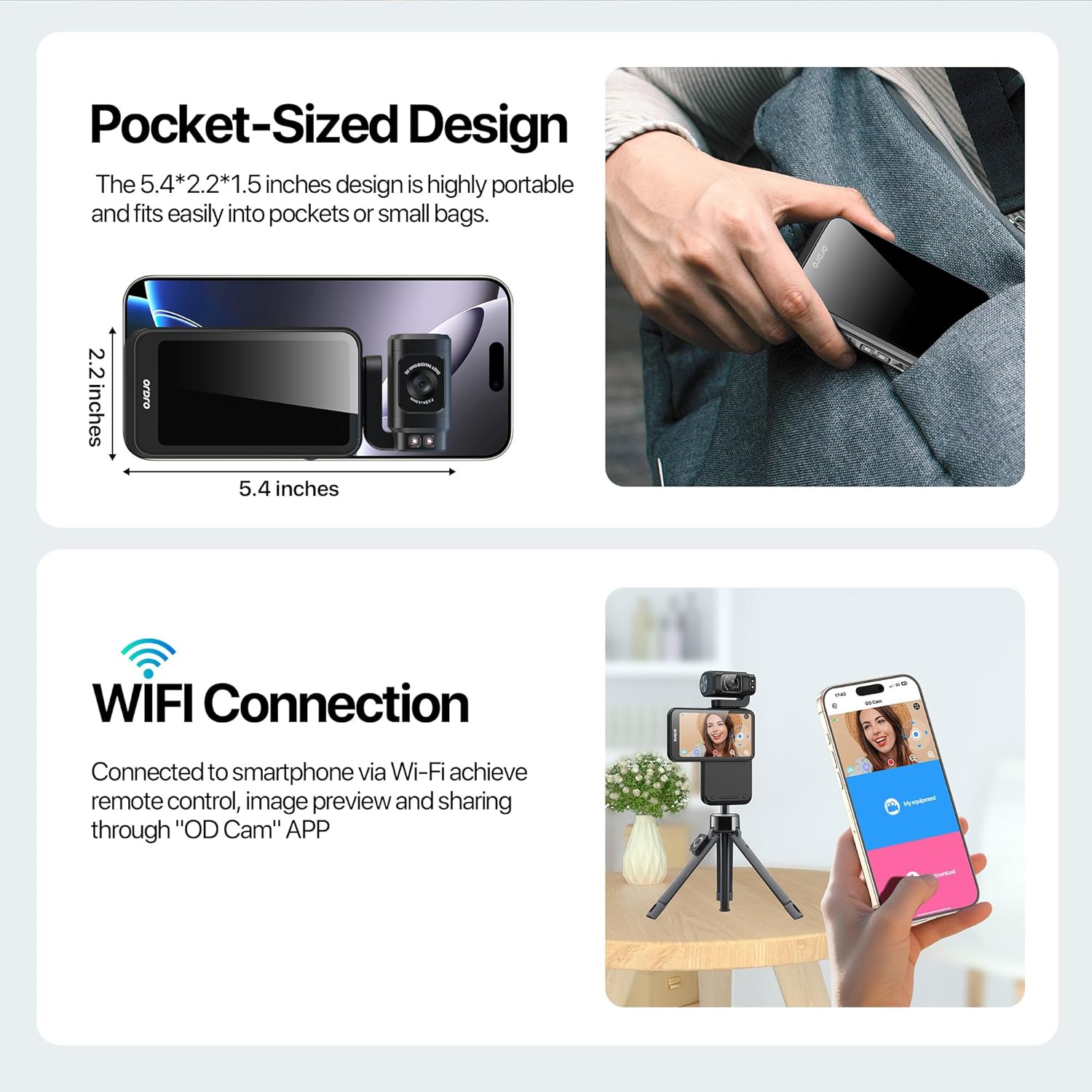 5K Video Camera Camcorder, Portable Vlogging Camera with 3.5'' Rotatable Touchscreen, 1/2.5'' CMOS & 4K/60FPS Video, IR Night Vision Pocket Camera with 64G Card for YouTube Vlogs (LightBlack) - Image 8