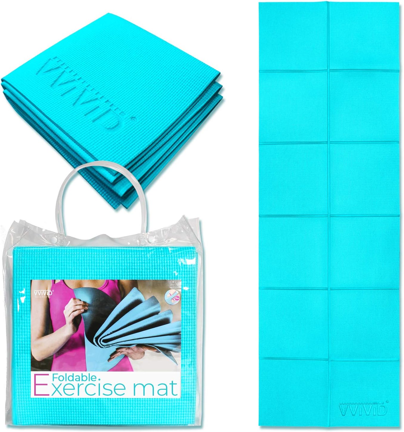 VViViD Folding Travel Yoga & Exercise Mat, With Water-Proof Carry Bag