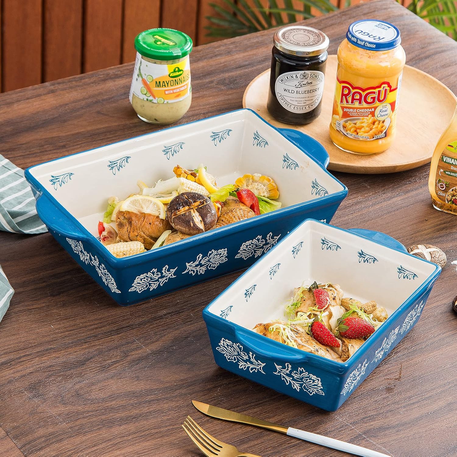 Wisenvoy Baking Dish Ceramic Lasagna Pan Casserole Dish 3-Piece Bakeware Sets Baking Dishes Baking Set Baking Dish Set - Image 4