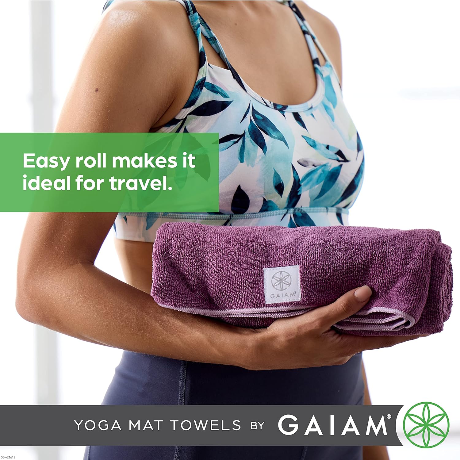 Gaiam Yoga Mat Towel Microfiber Mat-Sized Yoga Towel for Hot Yoga - Image 6