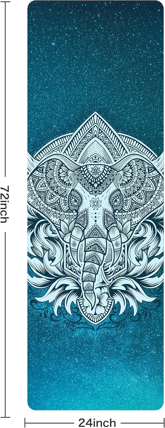 Non Slip Yoga Mat TPE Workout Mat for Men Women, Thick Workout Mat with Carrying Strap, Fitness Mats for Exercise, Yoga, Fitness, Pilates, Floor Workouts (72" x 24" x 6mm) - Image 2