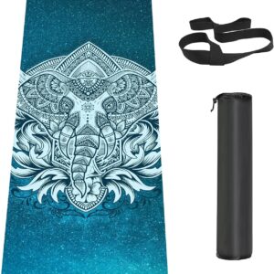 Non Slip Yoga Mat TPE Workout Mat for Men Women, Thick Workout Mat with Carrying Strap, Fitness Mats for Exercise, Yoga, Fitness, Pilates, Floor Workouts (72″ x 24″ x 6mm)