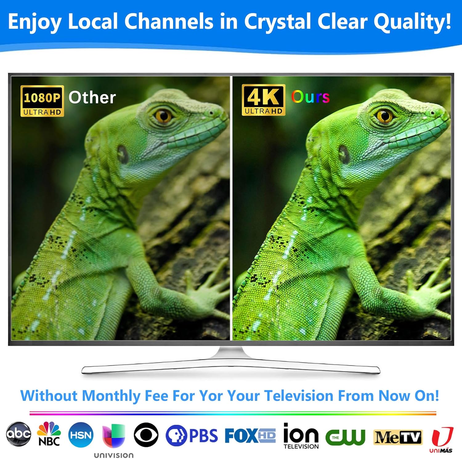 2025 TV Antenna Indoor,Antenna for Smart TV with 360° Signal Booster Reception,HD Antenna for Local Channels 1500+ Miles Range,Digital Antenna Supports 4K 8K 1080p TVs-Portable Antena 25FT Coax Cable - Image 4