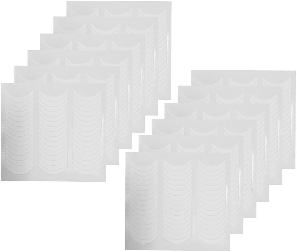 BlingKingdom 576pcs 12 Sheets French Nail Self-Adhesive Stickers Stencils Manicure Nail Tips Smile Line Guide for Women Girls - Moon Shape Design - Image 2