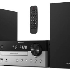 PHILIPS Bluetooth Stereo System for Home with CD Player, MP3, USB, Audio in, FM Radio, Bass Reflex Speaker, 60W, Remote Control Included