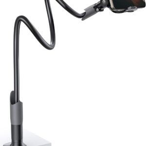 Lamicall Gooseneck Phone Holder for Bed – Cell Phone Mount Clamp Clip, Flexible Long Arm, Overhead Mount for Desk Headboard Bedside, for iPhone Air 17 Pro Max, 16 Pro Max, 15, 14 & 4-7″ Phone