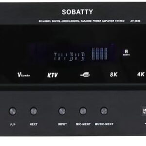 Stereo Receivers,5.1 Channels Audio Amplifier with HDMI,Optical/Coaxial,Bluetooth/USB,RCA,AC-3 Input,Subwoofer Output for Karaoke,Home,Theater Speakers(Non-Dolby/DTS)