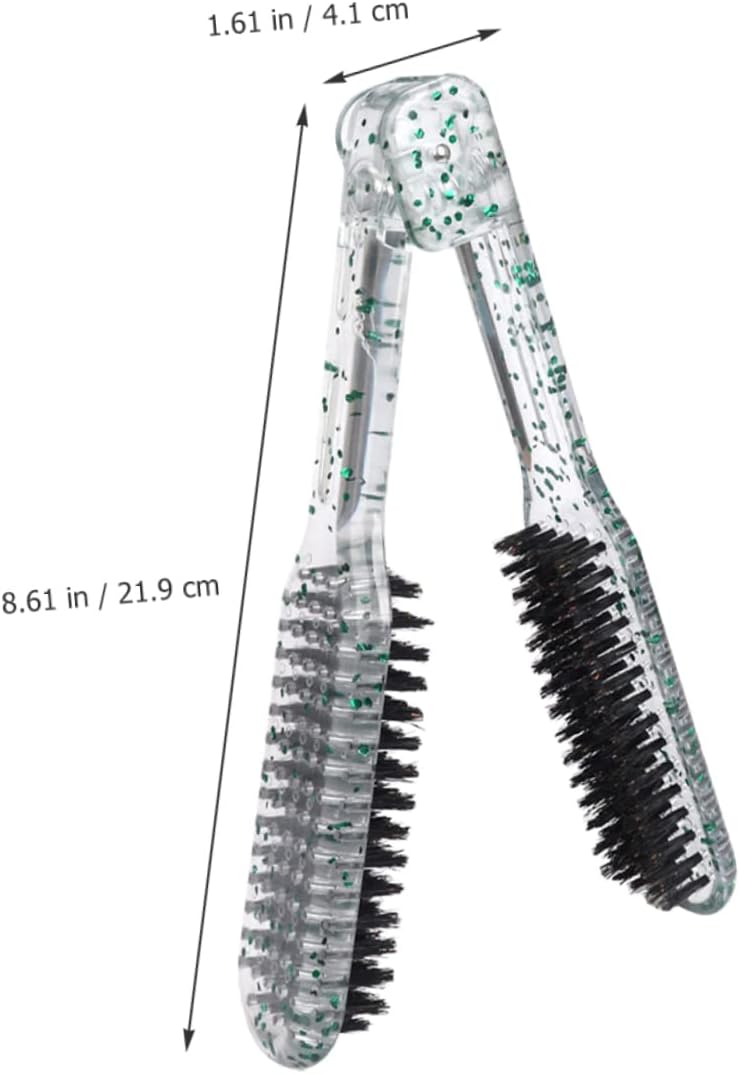 Clamp Hair Brush for Straightening and Detangling Double Sided V-Shape Comb for Home Salon Use and Safe for Hair Types Glitter Finish - Image 8