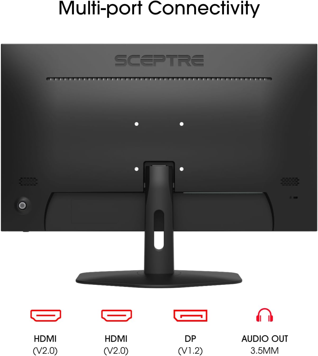 Sceptre New 27-inch Gaming Monitor 100Hz 1ms DisplayPort HDMI x2 100% sRGB AMD FreeSync Build-in Speakers, Eye Care Frameless Machine Black 2025 (E275W-FW100T) - Image 4