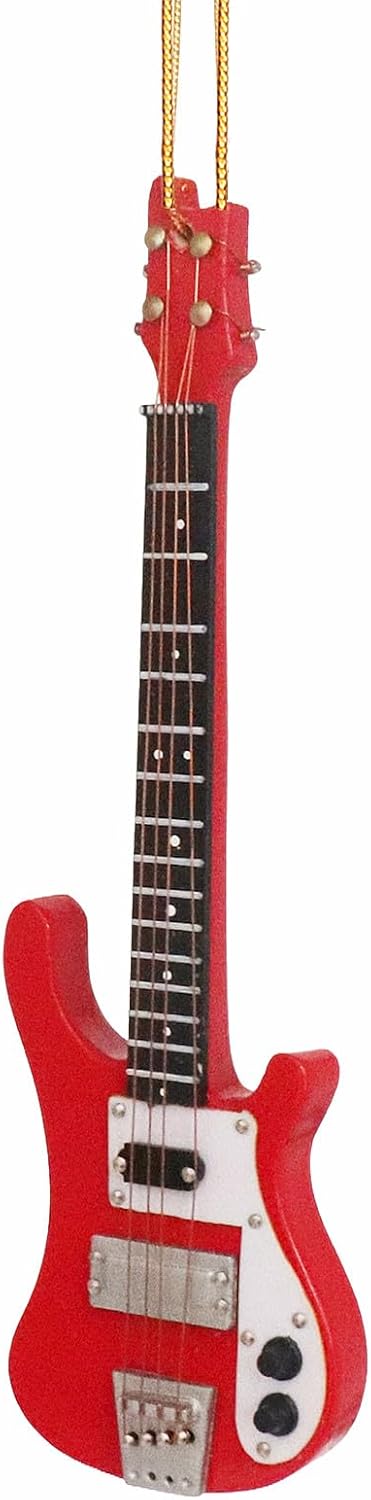 5.51" Wooden String Miniature Electric Bass Guitar Hanging Ornament Mini Musical Instrument Replica Music Birthday Gifts Holiday Tree Home Decoration Display Ornament Model (5.51) - Image 5