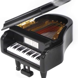 Miniature Basswood Piano, Wooden Musical Instrument Display, Desktop Ornament for Dollhouse, Home Decor Gift