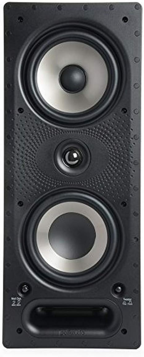 Polk Audio 265-RT 3-Way in-Wall Speaker - Vanishing Series | Fits Ceiling/Wall | High-Performance Home Stereo Speakers | Power Port & Paintable Grille - Black
