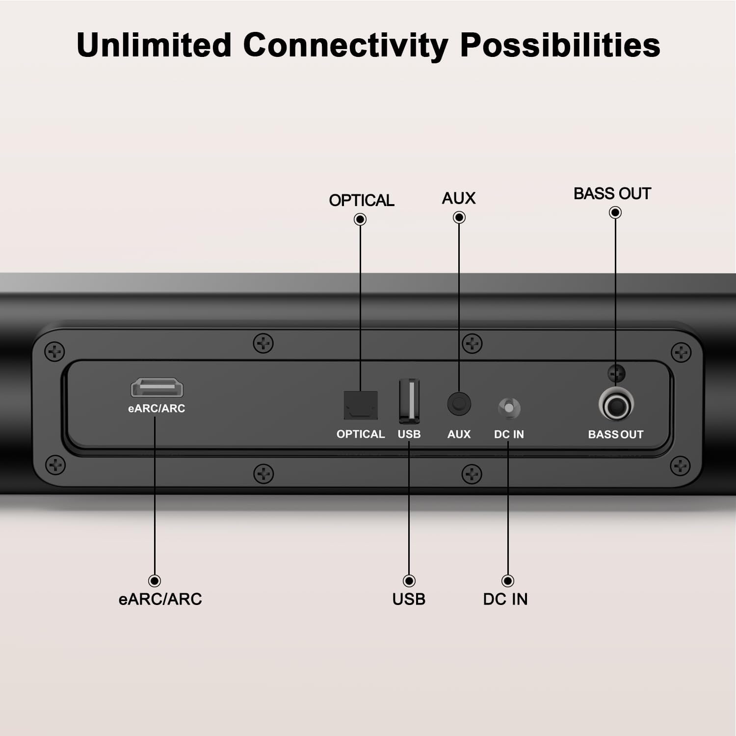 Hiwill 2.1CH Dolby Atmos Soundbar with Subwoofer, 200W Peak Power, Home Theater Sound Bar for Smart TV, Adjustable Treble and Bass, Clear Dialogue, HDMI eARC/ARC/Opt/BT/AUX, HiElite A21 - Image 9