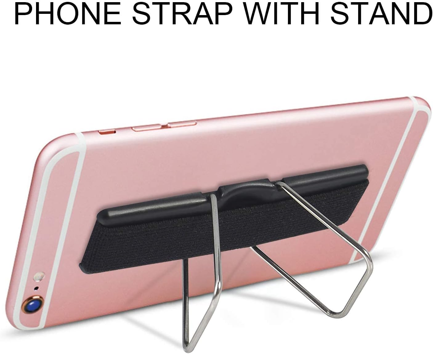 Phone Strap, CISID 4 Pcs Phone Finger Holder Back of Phone Grip with Stand Suitable for iPhone Samsung and Most Smartphones(Black Black Silver Rose Gold 4PCS) - Image 2