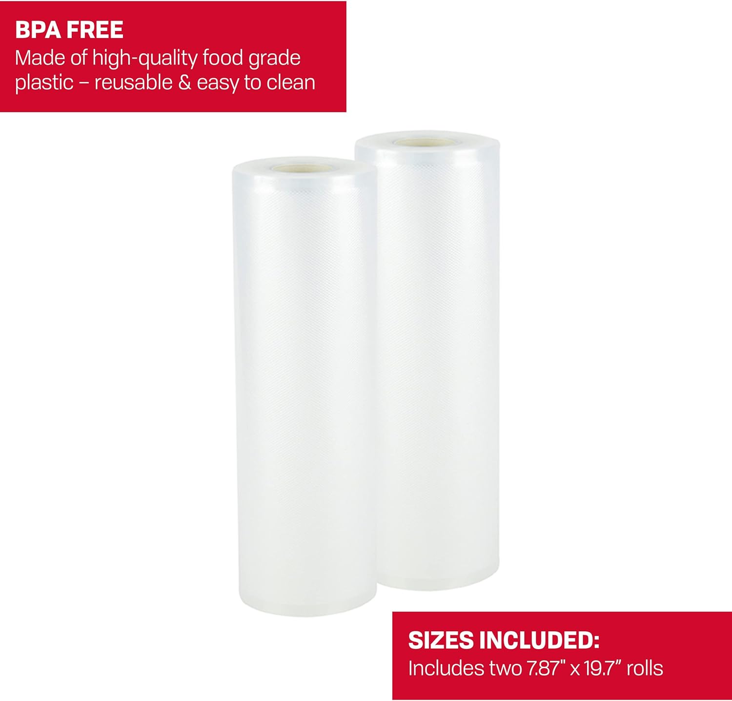 NESCO Vacuum Sealer Bags 8" x 20", Use for Sous Vide or Meal Prep, BPA Free, Dishwasher Safe, Tear Resistant, Safe to Microwave, Boil, or Freeze - Image 4